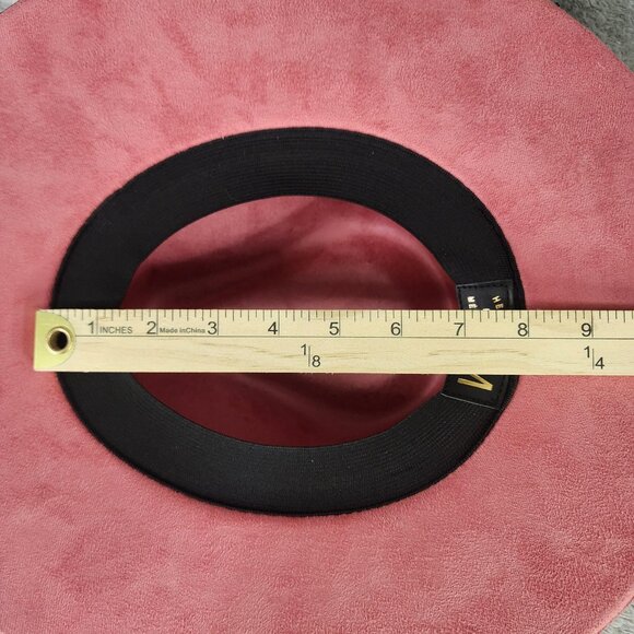 Womens Cowgirl Hat Medium Pink Felt Butterfly Bee Floral Burnt Painted Western - Picture 9 of 14